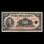 Canada, Bank of Canada, 50 dollars <br /> 1935