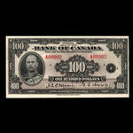 Canada, Bank of Canada, 100 dollars <br /> 1935