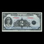 Canada, Bank of Canada, 2 dollars <br /> 1935