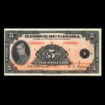 Canada, Bank of Canada, 5 dollars <br /> 1935