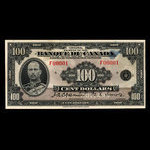 Canada, Bank of Canada, 100 dollars <br /> 1935