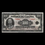 Canada, Bank of Canada, 100 dollars <br /> 1935