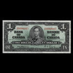 Canada, Bank of Canada, 1 dollar <br /> January 2, 1937