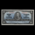 Canada, Bank of Canada, 5 dollars <br /> January 2, 1937