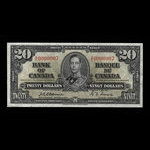 Canada, Bank of Canada, 20 dollars <br /> January 2, 1937