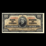 Canada, Bank of Canada, 100 dollars : January 2, 1937