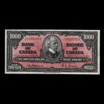 Canada, Bank of Canada, 1,000 dollars : January 2, 1937