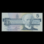 Canada, Bank of Canada, 5 dollars : 1986