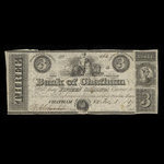 Canada, Colonial Bank of Chatham, 3 dollars : February 3, 1837