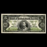 Canada, Bank of British North America, 5 dollars : July 3, 1911