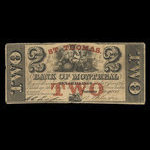 Canada, Bank of Montreal, 2 dollars : May 1, 1849