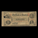 Canada, Bank of Montreal, 1 dollar : January 2, 1857