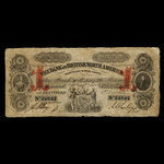 Canada, Bank of British North America, 1 dollar : December 1, 1852