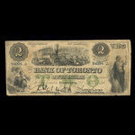 Canada, Bank of Toronto (The), 2 dollars : July 2, 1859