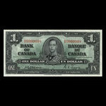 Canada, Bank of Canada, 1 dollar <br /> January 2, 1937