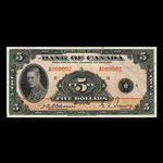 Canada, Bank of Canada, 5 dollars : 1935