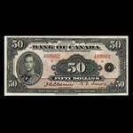 Canada, Bank of Canada, 50 dollars <br /> 1935