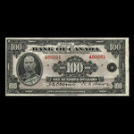 Canada, Bank of Canada, 100 dollars <br /> 1935