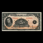 Canada, Bank of Canada, 5 dollars <br /> 1935