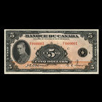 Canada, Bank of Canada, 5 dollars <br /> 1935