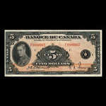 Canada, Bank of Canada, 5 dollars <br /> 1935