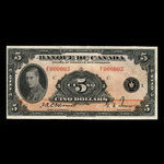 Canada, Bank of Canada, 5 dollars <br /> 1935