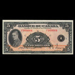 Canada, Bank of Canada, 5 dollars <br /> 1935