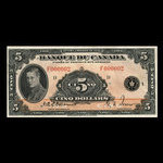 Canada, Bank of Canada, 5 dollars <br /> 1935