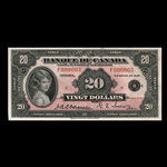 Canada, Bank of Canada, 20 dollars <br /> 1935