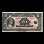 Canada, Bank of Canada, 20 dollars <br /> 1935