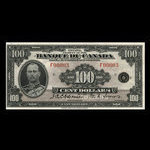 Canada, Bank of Canada, 100 dollars : 1935