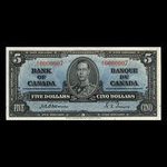 Canada, Bank of Canada, 5 dollars <br /> January 2, 1937