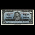 Canada, Bank of Canada, 5 dollars : January 2, 1937