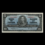 Canada, Bank of Canada, 5 dollars <br /> January 2, 1937