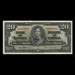 Canada, Bank of Canada, 20 dollars <br /> January 2, 1937