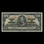 Canada, Bank of Canada, 20 dollars <br /> January 2, 1937