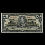 Canada, Bank of Canada, 20 dollars : January 2, 1937