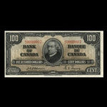 Canada, Bank of Canada, 100 dollars <br /> January 2, 1937