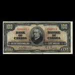 Canada, Bank of Canada, 100 dollars <br /> January 2, 1937