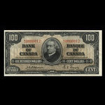 Canada, Bank of Canada, 100 dollars <br /> January 2, 1937