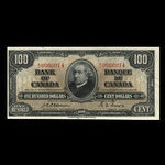 Canada, Bank of Canada, 100 dollars : January 2, 1937