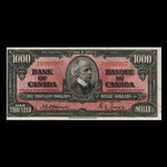 Canada, Bank of Canada, 1,000 dollars <br /> January 2, 1937