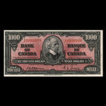 Canada, Bank of Canada, 1,000 dollars <br /> January 2, 1937