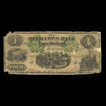 Canada, Mechanics Bank (Montreal), 4 dollars : June 1, 1872