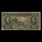 Canada, Merchants Bank of Canada (The), 5 dollars : January 3, 1917