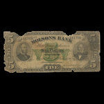 Canada, Molsons Bank, 5 dollars : July 2, 1890