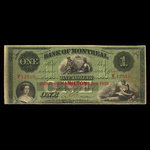 Canada, Bank of Montreal, 1 dollar : January 3, 1859