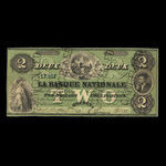 Canada, La Banque Nationale (National Bank), 2 dollars : April 28, 1860