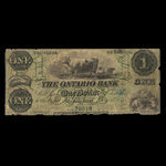 Canada, Ontario Bank, 1 dollar : August 15, 1857