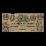 Canada, Banque du Peuple (People's Bank), 1 dollar : March 1, 1850